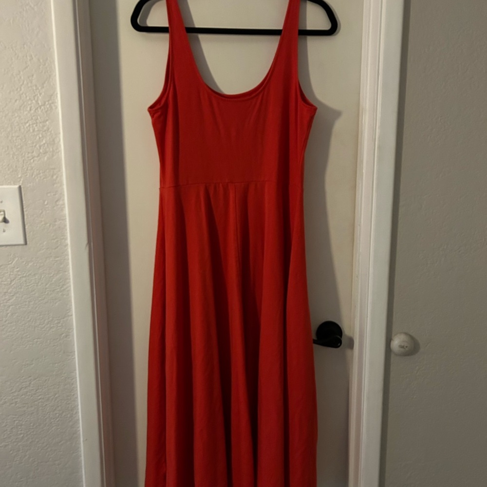 Source Unknown Vibrant Red Midi Dress